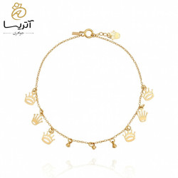 دستبند طلا زنجیری آویز تاج (daz446)