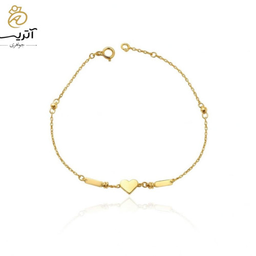 دستبند طلا زنجیری قلب با طراحی شیک و ظریف مناسب برای هدیه و استفاده روزمره مدل daz447