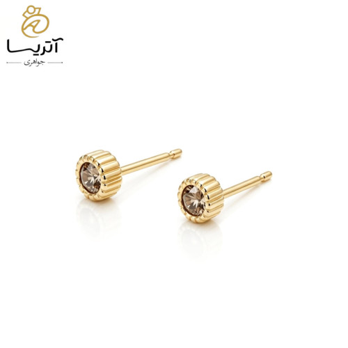 گوشواره طلا میخی سنگی زنانه شیک و مدرن مدل go1309 گوشواره طلا میخی سنگی زنانه شیک طراحی مدرن مناسب هدیه مدل go1309