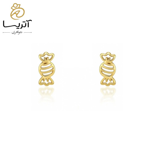 گوشواره طلا میخی طرح شکلات مناسب برای مجالس زنانه با طراحی شیک و مدرن 