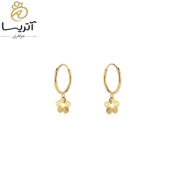 گوشواره طلا حلقه ای آویز گل (go1485) گوشواره طلا حلقه ای آویز گل (go1485)