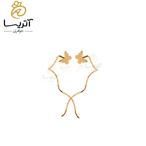 گوشواره طلا پیچی پروانه go1520 خرید گوشواره طلا پیچی پروانه