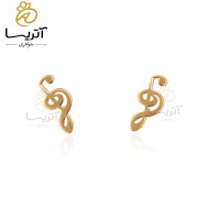 گوشواره طلا طرح نت موسیقی (کلید سل)
