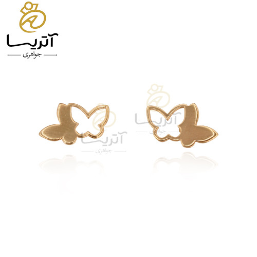 گوشواره طلا طرح پروانه ns580 خرید پلاک طلا طرح ئروانه ظریف و زیبا