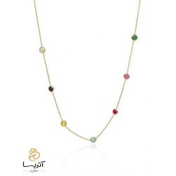 گردنبند طلا سنگی رنگی (ga437)