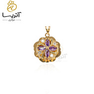 پلاک طلا طرح گل pe708 پلاک طلا طرح گل pe708