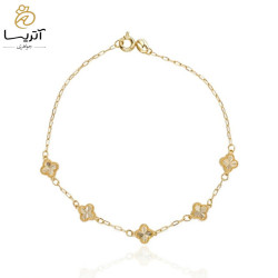 دستبند طلا ونکلیف پنج گل (daz708)