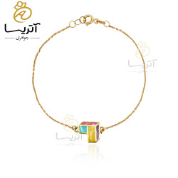 دستبند طلا طرح قلب کوبیسم دستبند طلا طرح قلب کوبیسم
