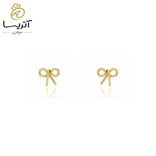 گوشواره طلا میخی پاپیون مدل ns500 با طراحی شیک و مدرن مناسب برای استفاده روزمره و مجالس رسمی