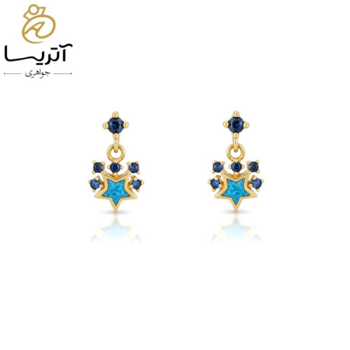 گوشواره طلا میخی آویز ستاره زنانه شیک مناسب استفاده روزمره و مجالس کد go1433