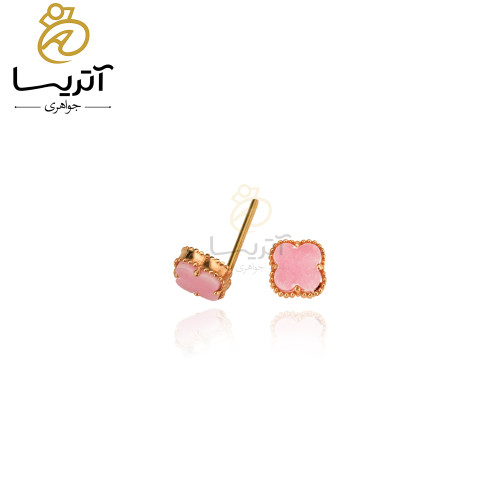 خرید گوشواره طلا ونکلیف صورتی