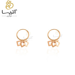 گوشواره طلا پولکی مربع