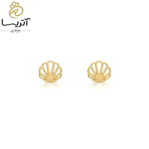 گوشواره طلا میخی صدف مناسب استفاده روزمره طراحی شیک و زیبا مدل ns553 مناسب هدیه