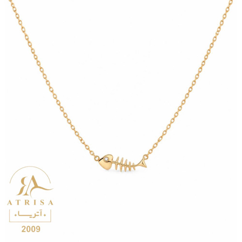 خرید گردنبند طلا اسکلت ماهی