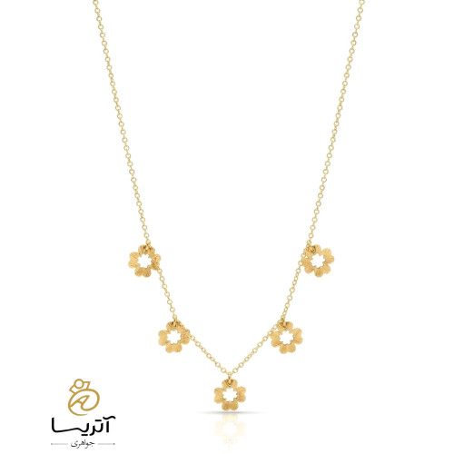 گردنبند طلا زنانه مینیمال طرح گل مناسب استایل روزمره و رسمی طراحی ظریف و شیک کد محصول ga490
