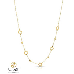 گردنبند طلا مینیمال گل و گوی (ga498) گردنبند طلا مینیمال گل و گوی (ga498)