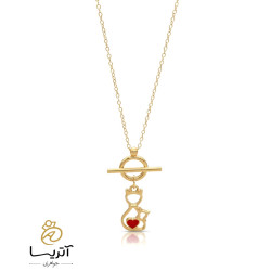 گردنبند طلا آویز قفل تی گربه (ga509)