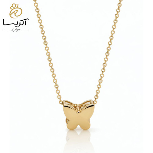 گردنبند طلا سه بعدی طرح پروانه مناسب هدیه زنانه طراحی شیک و مدرن کد ga518