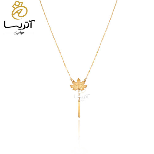 خرید گردنبند طلا طرح برگ افرا 