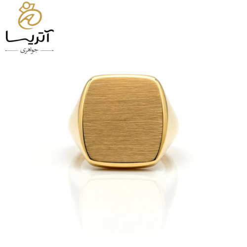 انگشتر طلا مردانه مربعی ساده شیک و لوکس انگشتر طلا مردانه با طراحی صفحه مربعی ساده مناسب استایل رسمی و روزمره