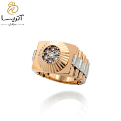 انگشتر طلا مردانه امپریال دو رنگ (an201)