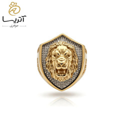 انگشتر طلا مردانه مدل شیر و سپر (an259)