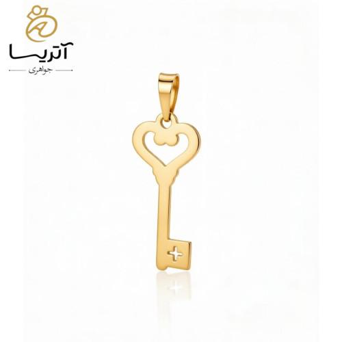 مدال طلا کلید قلبی طراحی ظریف و زیبا مناسب هدیه خاص با کیفیت عالی و رنگ درخشان