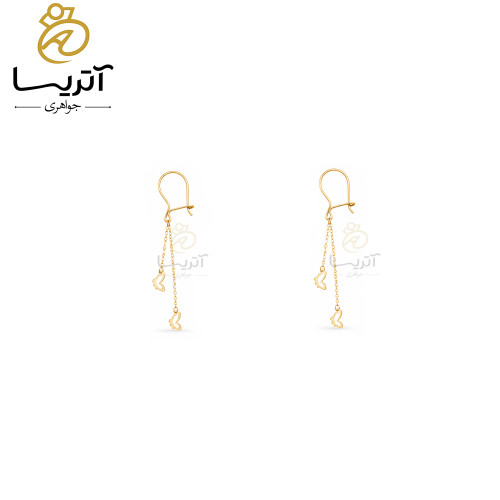 خرید گوشواره طلا نیم رخ پروانه