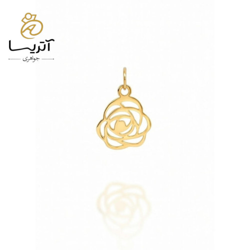 مدال طلا گل طرح ظریف و شیک مناسب برای استفاده روزمره و مهمانی با کیفیت بالا و طراحی منحصر به فرد