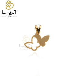 پلاک طلا طرح پروانه دوگانه
