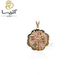 پلاک طلا طرح گل pe707 پلاک طلا طرح گل pe707