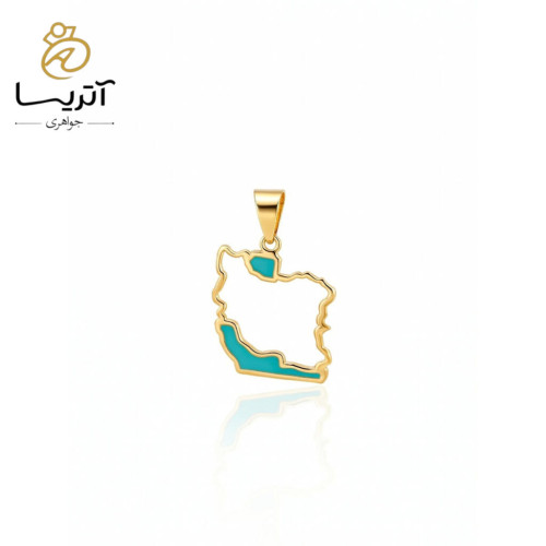 مدال طلا با طراحی نقشه ایران مدل pe901 مناسب برای هدیه و استفاده روزانه