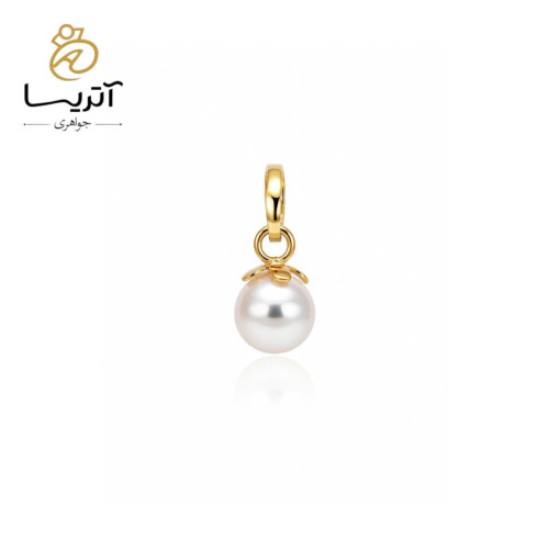 مدال طلا مینیمال مروارید زنانه براق و ظریف مناسب استفاده روزمره و مجلسی کد pe906