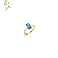 انگشتر طلا سولیتر تک تاش آبی (an1336)