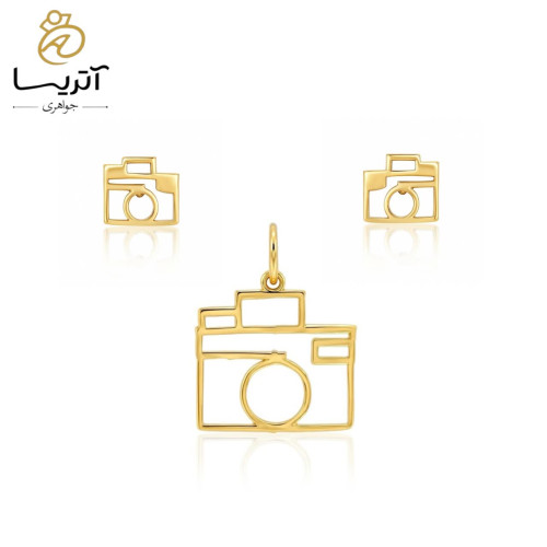 نیم ست طلا زنانه مدل دوربین ns502 طراحی ظریف و مدرن مناسب مهمانی و مجالس رسمی خرید اینترنتی نیم ست طلا