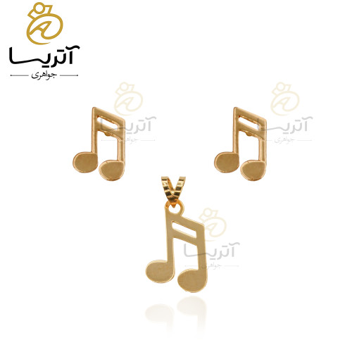 خرید نیم ست طلا طرح نت موسیقی 