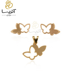 نیم ست طلا طرح پروانه دوگانه
