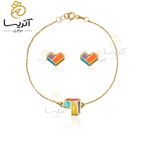 نیم ست طلا طرح قلب کوبیسم ns5811 خرید نیم ست طلا طرح قلب کوبیسم