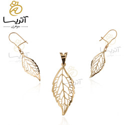 نیم ست طلا طرح برگ