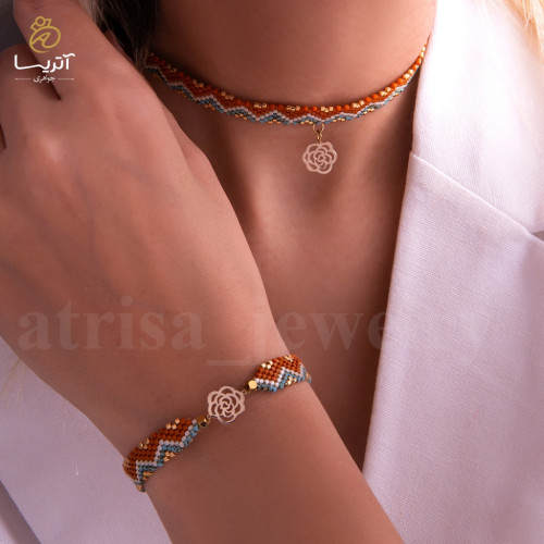گردنبند طلا میوکی مدل گل زنانه با طراحی زیبا و شیک مناسب هدیه و استفاده روزانه